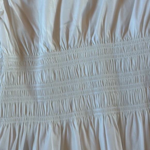 White House Black Market Smocked Waist Poplin Blouse Button Down Front Shirt XS - Picture 7 of 7